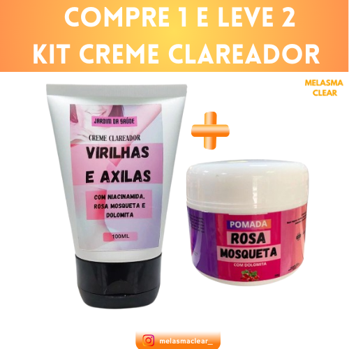 Creme Clareador Íntimo Natural para Virilha e Axilas seguro e eficaz Melasma Clear