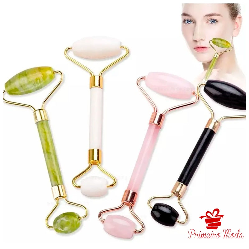 Massageador Facial Roller Pedra Jade Black Melasma Clear