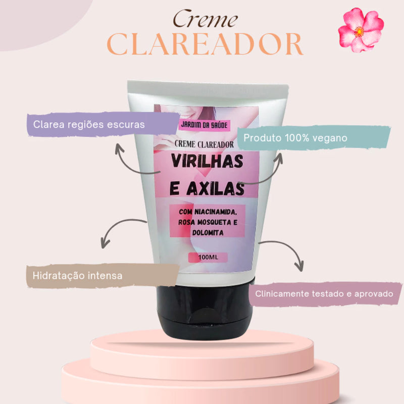 Creme Clareador Íntimo Natural para Virilha e Axilas seguro e eficaz Melasma Clear