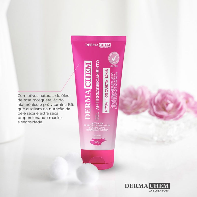 Kit 3unidades Rosa Mosqueta  1 Gel Antirressecamento +1 Sabonete  +1 Esfoliante - 100g cada Melasma Clear