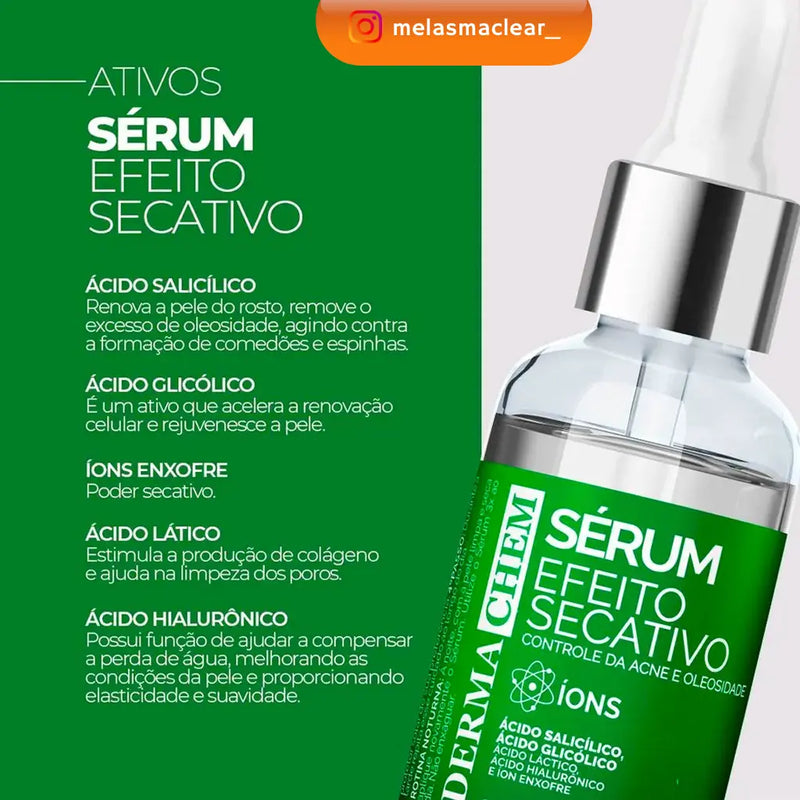 Sérum Efeito Secativo Controle da Acne e Oleosidade 30ml Melasma Clear