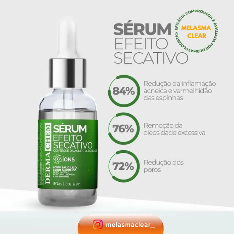 Sérum Efeito Secativo Controle da Acne e Oleosidade 30ml Melasma Clear