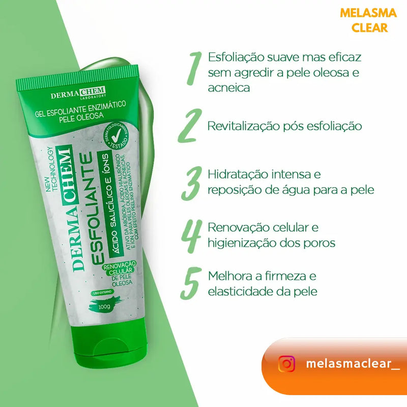 Kit Completo Skin Care Efeito Secativo Antioleosidade Facial & Corporal Melasma Clear