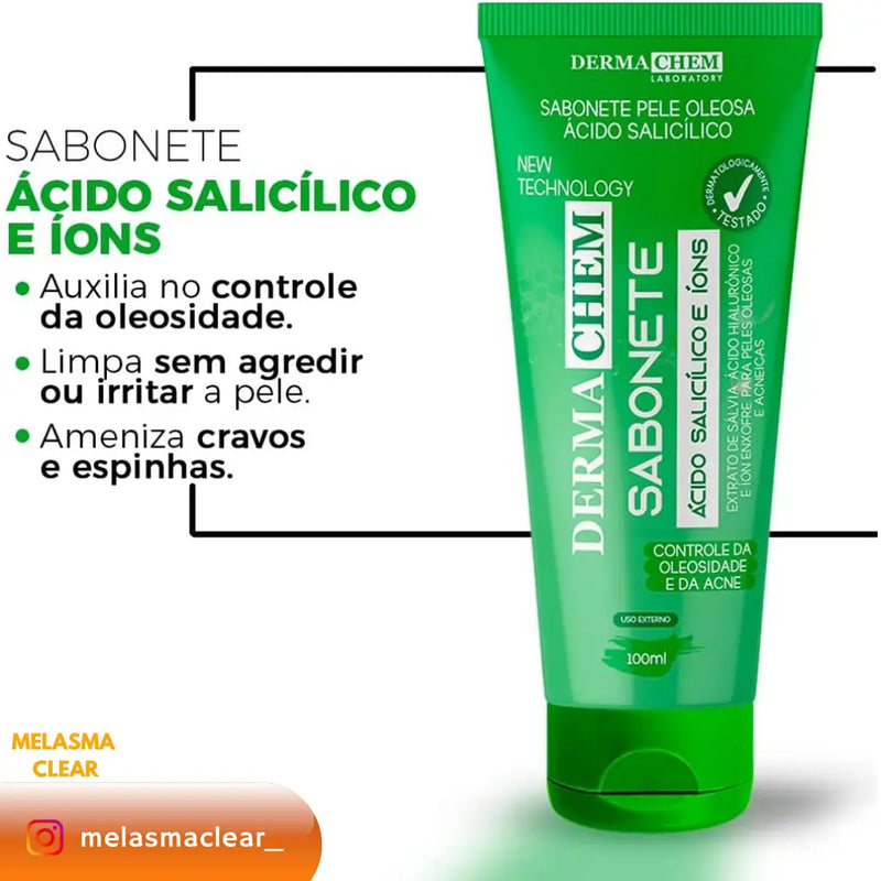 Kit Completo Skin Care Efeito Secativo Antioleosidade Facial & Corporal Melasma Clear