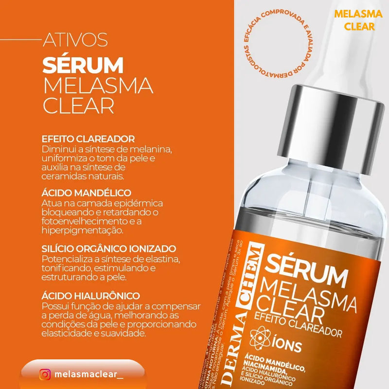 Sérum Melasma Clear Efeito Clareador 30ml Melasma Clear