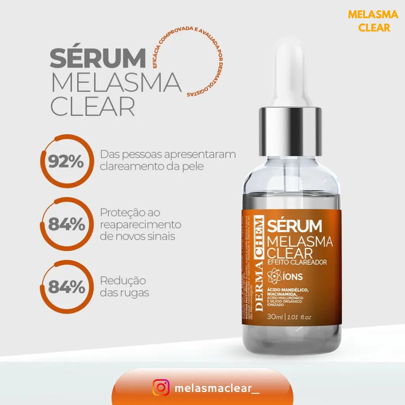 Sérum Melasma Clear Efeito Clareador 30ml Melasma Clear